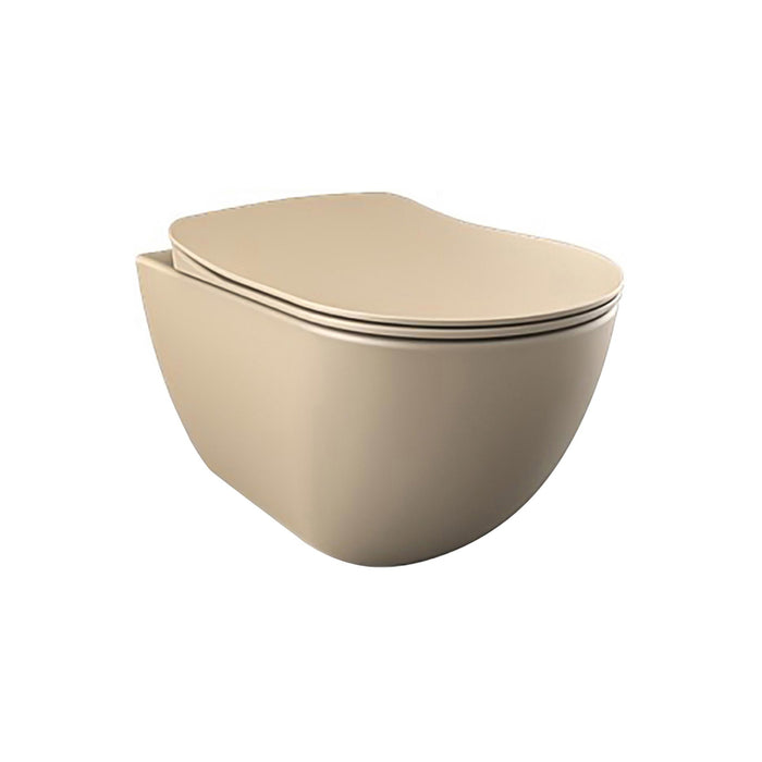 RIMOFF OPHANG WC MET RVS SPROEIER (BIDET), MAT CAPPUCINO