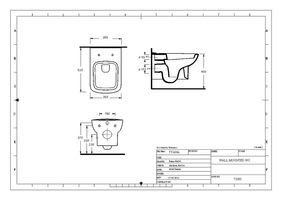 EGE TYANA hangend (met/zonder bidet-functie)