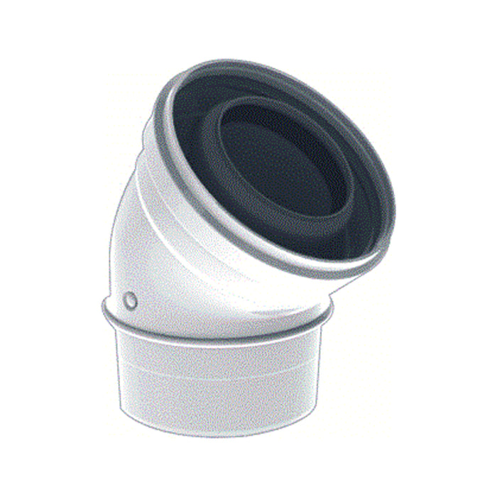 Burgerhout Twinsafe concentrisch PP/alu bocht 45° MF 80/125 mm