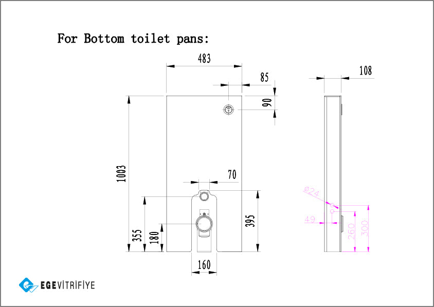 EGE zwart glas reservoire