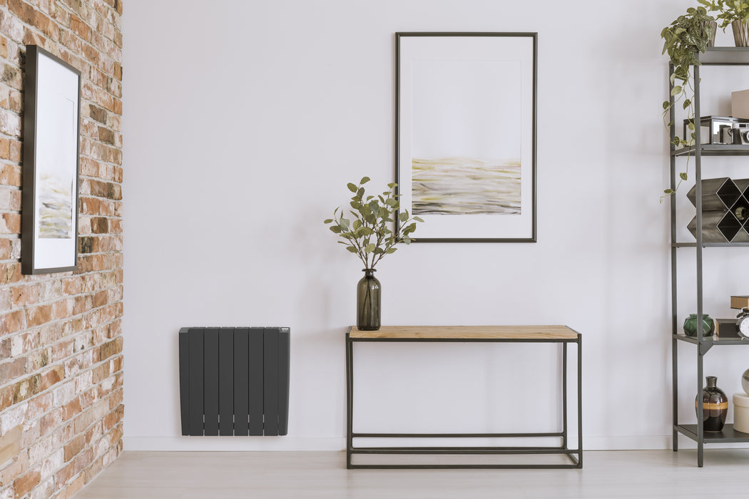 ELEKTRISCHE RADIATOR MUUR ALUMINIUM MET STEKKER EN AFSTANDSBEDIENING ANTRACIETGRIJS 2000W-580x1080MM