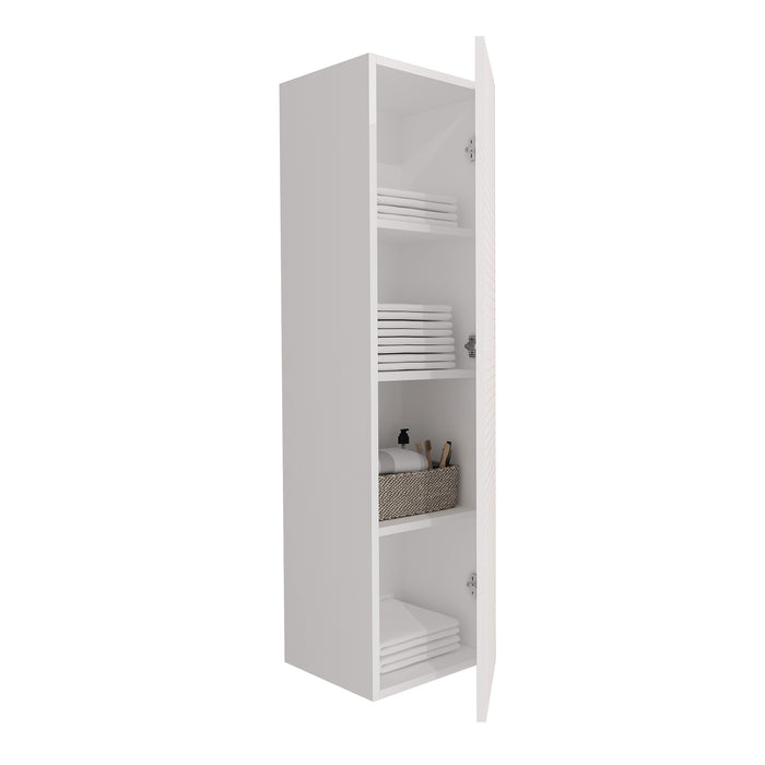 ELITE KOLOMKAST MET HORIZONTAAL RELIËF (135CM) - MAT WIT