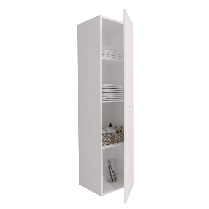 ELITE KOLOMKAST MET HORIZONTAAL RELIËF (160CM) - MAT WIT