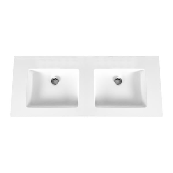Solid surface wastafel - Wit - 120/160 cm - zonder kraangat