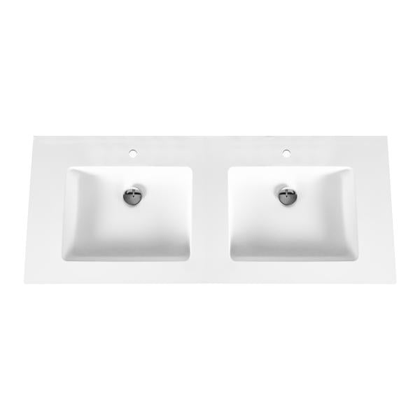 Solid surface wastafel - Wit - 120/160 cm - met kraangat