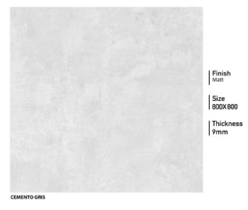 CEMENTO GRIS MAT 80X80