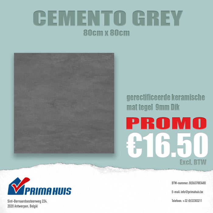 CEMENTO GREY MATT 80X80