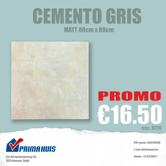 CEMENTO GRIS MAT 80X80