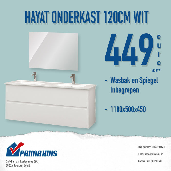 HAYAT ONDERKAST 120CM WIT