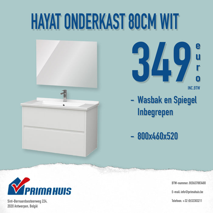 HAYAT ONDERKAST 80CM WIT
