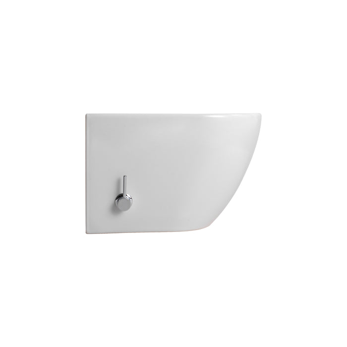 HANGTOILET MET BIDETFUNCTIE - RANDLOOS - KOUD EN WARM WATER - ZONDER ZITTING - GLANZEND WIT