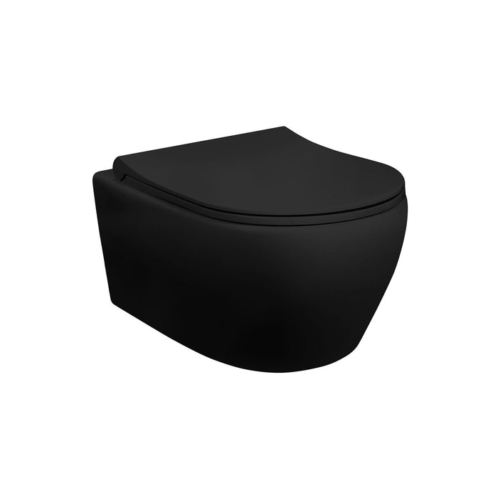 DESIGN OPHANG WC MET RVS SPROEIER MAT ZWART
