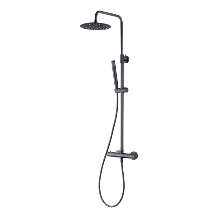 Thermostatische douchekolom - Optima Rondo - geborsteld Gunmetal grijs