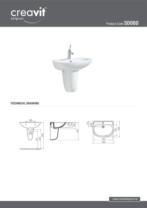 Keramische wastafel 'Sedef' - wit