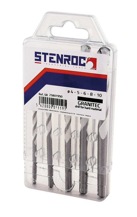 GRANITEC percusie beton/graniet boor SET 4+5+6+8+10 mm