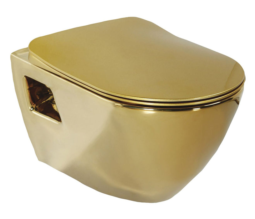 DESIGN OPHANG WC GOUD - WIT VAN BINNEN