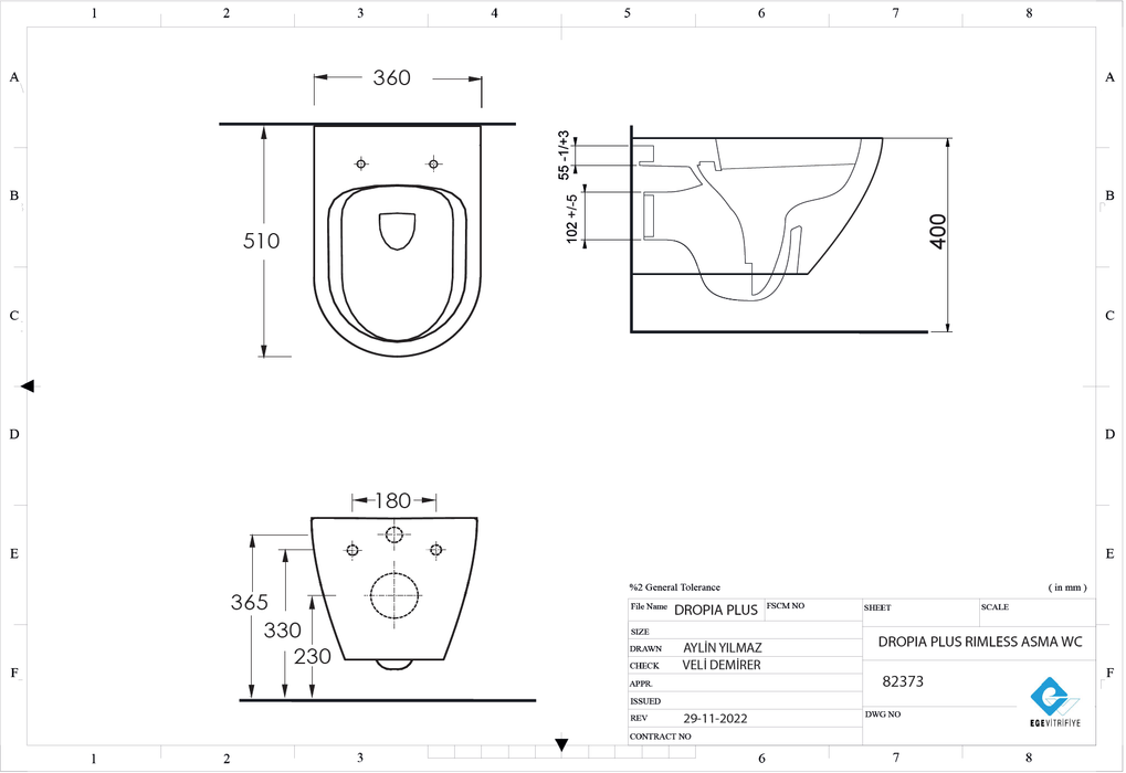EGE DROPIA (met/zonder bidet-functie)