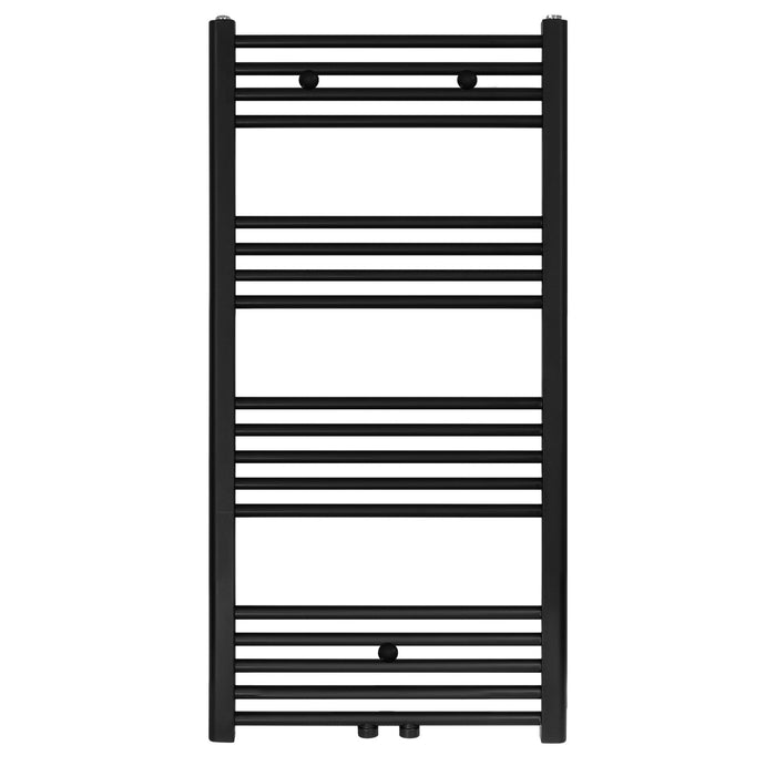 HANDDOEK RADIATOR MIDDEN AANSLUITING ZWART MAT GEBORSTELD 1100X600-558 WATT