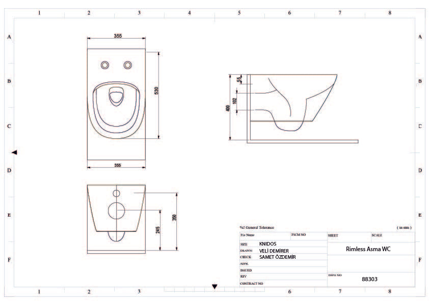 EGE KNIDOS Matt Cream Rimless (met/zonder bidet-functie)