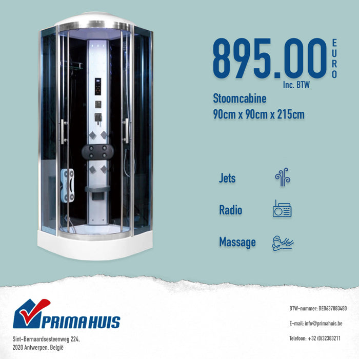 JETCABINE 90X90X2150 MET JETS EN MASSAGE