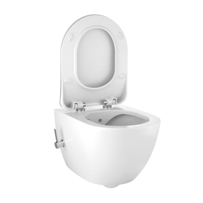 DESIGN RIMOFF OPHANG WC MET RVS SPROEIER (BIDET) + KOUD/WARM WATERKRAAN - WIT