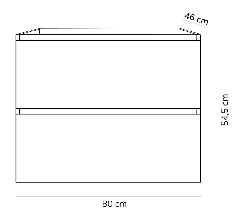 Rio onderkast 80cm WIT+ Rio wastafel