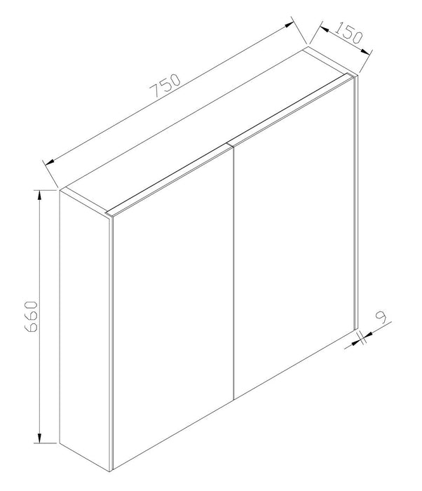 Murcia Onderkast + Wastafel + Spiegelkast 75 Cm Rustiek Eiken Licht