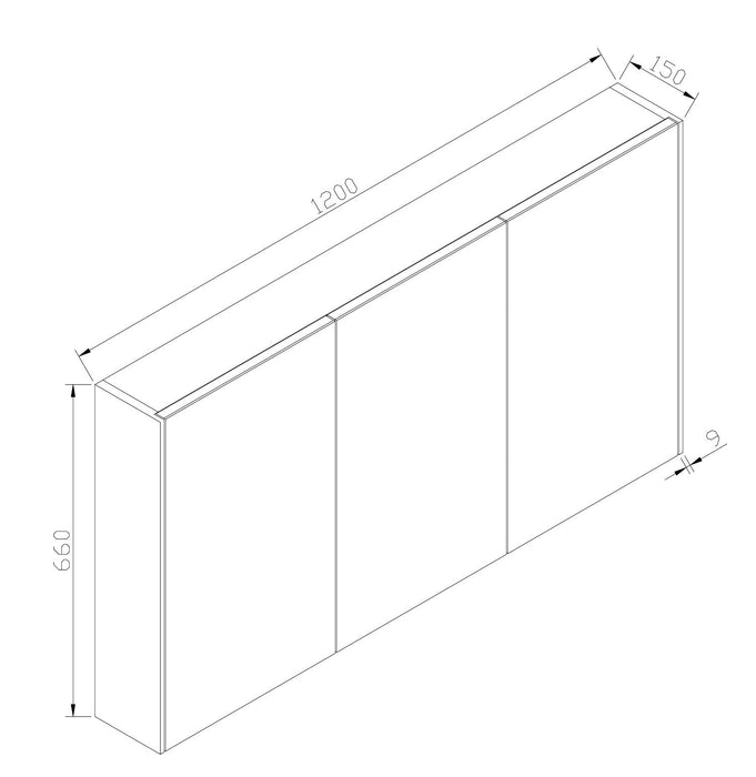 Murcia Onderkast + Wastafel + Spiegelkast 120 Cm WIT