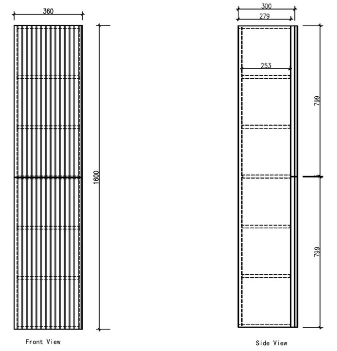 Brunella kolomkast 160cm omkeerbaar eiken