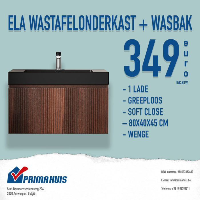 ELA WASTAFELONDERMEUBEL 80cm x 40cm x 45cm INCL. WASTAFEL