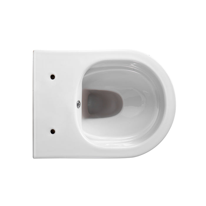 HANGTOILET MET BIDETFUNCTIE - RANDLOOS - KOUD WATER - ZONDER ZITTING - GLANZEND WIT