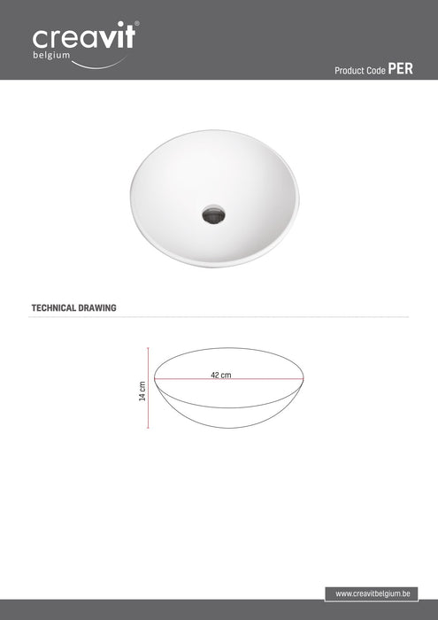 Per solid surface wastafel - Wit