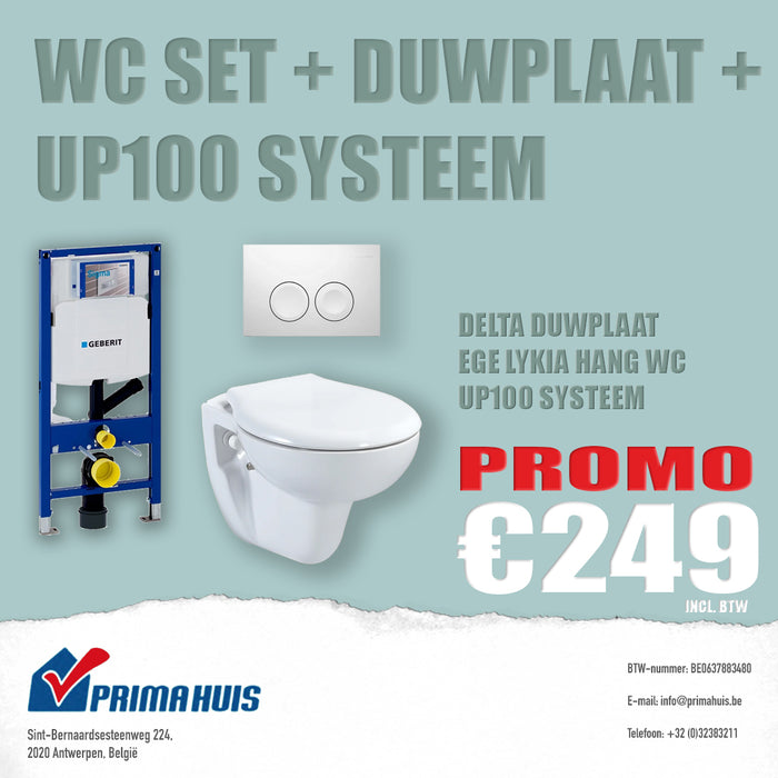 WC SET - DUWPLAAT+UP100 SYSTEEM+ HANG WC