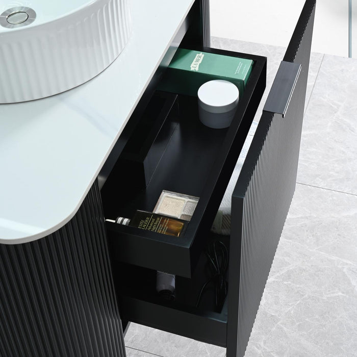 DECORAIN PARIS BLACK 80CM ONDERKAST + PLAAT