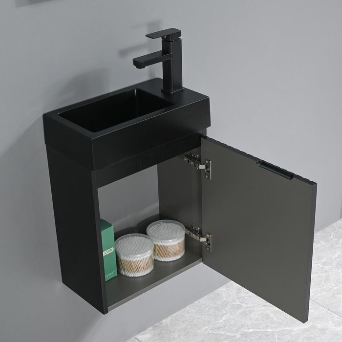 DECORAIN BLACK ALASKA WC MEUBEL SET MET SPIEGEL