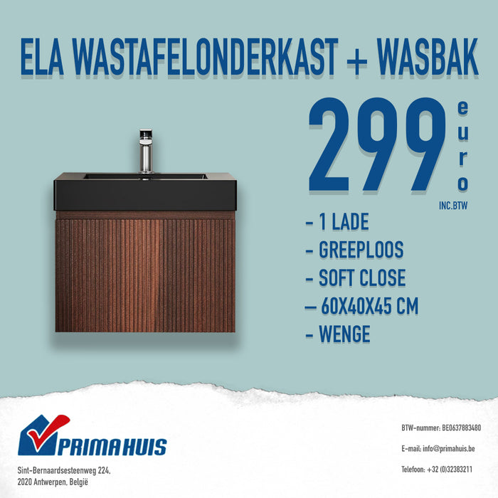 ELA WASTAFELONDERKAST 60cm x 40cm x 45cm INCL. WASTAFEL